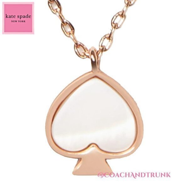 KATE SPADE Rose Gold Signature Spade Spade Mini Pendant NWT - Picture 3 of 10